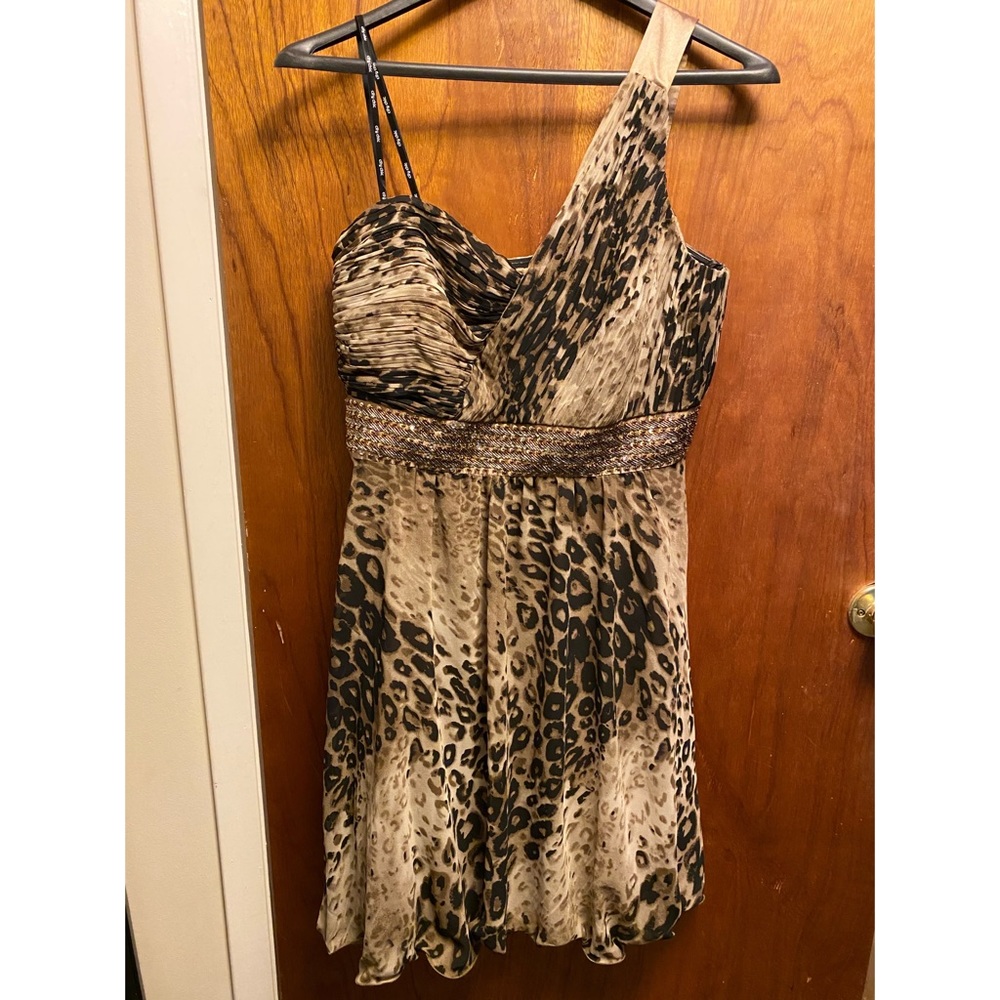 City Chic Leopard One Shoulder Dress